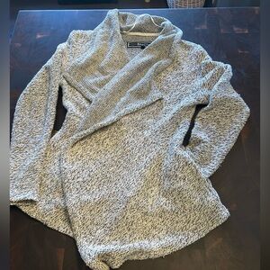 Blanc Noir Textured Gray Cowl Neck Sweater